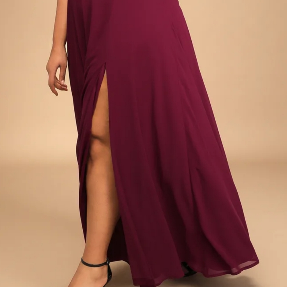 Lulu's Garden Bliss Burgundy Cutout Maxi Dress - Picture 4 of 9